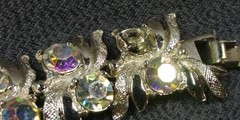 5 Aurora Borealis Rhinestone Art Bracelet Earrings Vintage Jewelry Lot