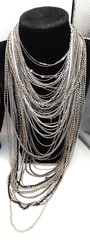 119 Pcs – Gold/Silver/Black Toned Chain Necklaces/Bracelets/Anklets 1.88lbs #685