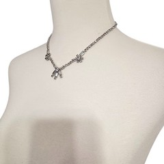 Vintage Baguette Rhinestone Statement Necklace Silver Tone Bridal Glam Hollywood
