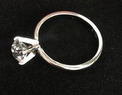 Vintage Vanderbilt Jewel 1 Ct Solitaire CZ Ring Size 8 Mid-Century 1940s 1950s