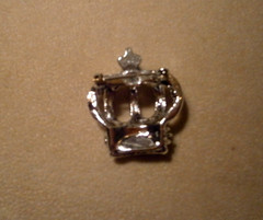 Vtg Crown Scatter Pins Clear Crystals & Blue Pink Rhinestones Lot of 2 Different