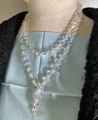 ART DECO Crystal Necklace Lot 2 Hand Strung Brilliant Heirloom Romantic Sparkle