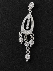 Avon Signed Silver-Tone Clear Rhinestone Chandelier Dangle Earrings Pierced