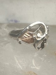 Black Hills Gold ring leaves band size 5.75 sterling silver women girls