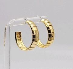 Sterling Silver Vermeil 24mm Panel Hoop Earrings