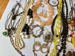 Estate Jewelry Lot Chunky Necklaces Earrings Wearable Rings Brooch VTG-now 45+