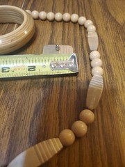 Vtg Jewelry – Wood Natural Light Green Color Boho Beads Necklace Earrings Bangle