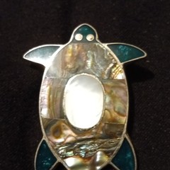 stunning vint sterling silver abalone and mother of pearl pendant