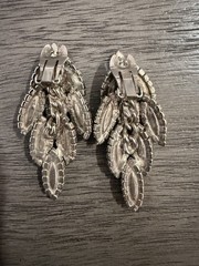 VINTAGE AB RHINESTONE DANGLE DROP EARRINGS BIG BOLD RUNWAY DESIGN