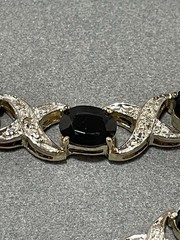 VTG Gold Over Sterling Vermeil Black Sapphire 3 Piece Parure In Case