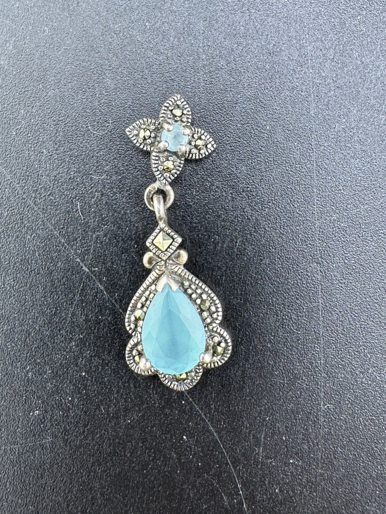 Antique Art Deco Aquamarine Earring * Broken Back * See Photos Single** 925