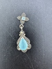Antique Art Deco Aquamarine Earring * Broken Back * See Photos Single** 925