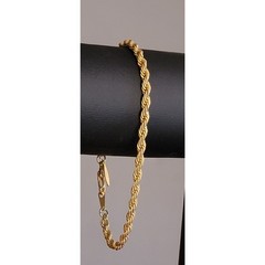 Vintage Ambassador Gold Tone Rope Chain Bracelet 7.5″ Signed 1980s Classic