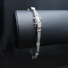 Vintage NF Silver Tone CZ Tennis Bracelet 1970s Nickel Free Sparkling Stones