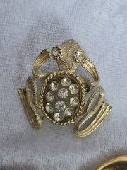 Lot Of 5 Brooches Frog Dolphin Angel Bow ( Bunny Marked Liz Claiborne)