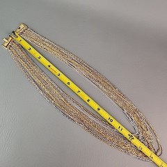 Vintage Trifari Chain Necklace 15 Layers Multi-Tone 26″