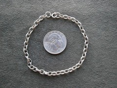 Oval Link Vintage Sterling Silver Charm Bracelet 7.75″ ~ 7.0g