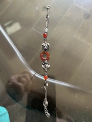 Superb Antique Art Nouveau German Sterling Silver Carnelian Bracelet