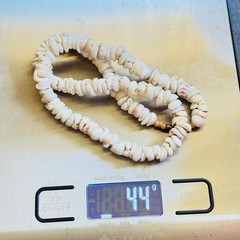 VTG Hawaiian Puka Shell Surfer Necklace large Beads authentic 18″ 10mm Hawaii