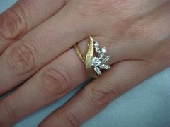 ANTIQUE LADIES FREE STYLE RING VERY CLEAN EUROPIAN CUT DIAMOND 3.7 GRAMS SIZE 6