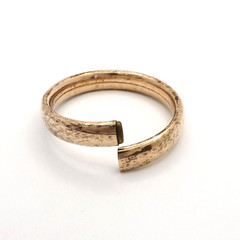 Victorian 12k Gold Filled Leaves Floral Bangle Bracelet 7in Tension Clasp
