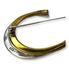 Taxco Brooch Sterling Silver 925 Brass Silver Gold Vintage Mexico Swoop Pin