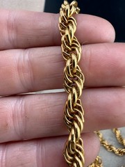 Vintage Monet Necklace Gold Tone Rope Chain LONG Flapper Opera 56”