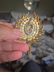 Juliana D & E Nefertiti Aurora Borealis Topaz Brooch Pin Pendant Book Piece