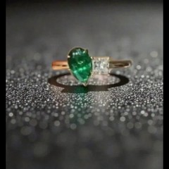 2.10 Ct Natural Emerald Art Deco Vintage Engagement Ring 14K Yellow Gold Over