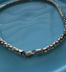 18” FAS Vintage Sterling Silver 925 Round Snake Mesh Chain Necklace Unique 16g