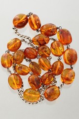 ANTIQUE Vintage Genuine INSECTS Beads BALTIC AMBER Chain Necklace 71g 260312-2