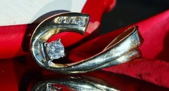 14k yellow gold pendant 0.24ct natural diamond charm vintage handmade 2.4gr