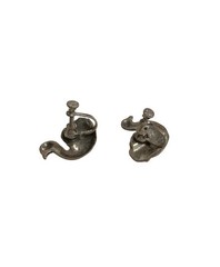 Vintage Sterling Silver Swan Screw Back Earrings .75 x .5 Inches