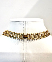 Vintage Diorios Egyptian Revival Statement Necklace Scarabs Gold Tone & Enamel