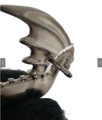 Rare HERMES Dragon Talisman Pin Brooch Silver Made in Italy Engraved Hallmark
