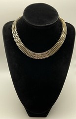 Vintage Gold Tone Solid 3 Row Cup Chain 11.25” to 14.75” Adjustable Necklace