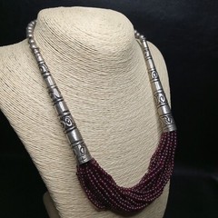 Vintage Jewelry Almandine Garnet Natural Stone Multiple Beads Strands. 8950