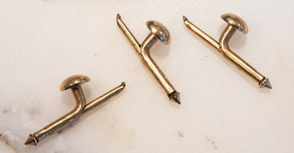 Art Deco 14k Plated Tuxedo Studs (3) – Gold Button