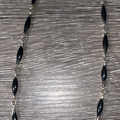 Vintage 30in Black Twist Bead Station Necklace Gold Tone Opera Length MCM No Pit