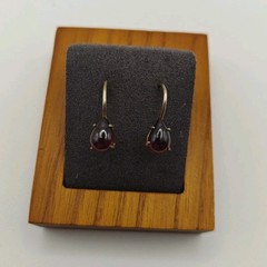 Vtg 24k Gold Plated Sterling Silver 925 Facets SF Garnet Drops 2.25g