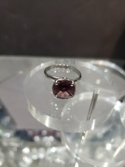 Adjustable size Ring vtg 1974 Sarah Coventry Amethyst rhinestone “deep purple”