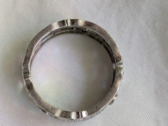 Platinum Antique Vintage Art Deco Diamond Floral Eternity Ring Band 7.5