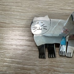 Vtg Texaco sterling silver 925/1000 cat brooch TC-153