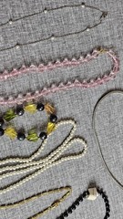 Vtg 1970s 1980s Beaded Necklace 12pc LOT Lucite Plastic Metal HONG KONG Crafts