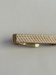 Nice Vintage Swank Mid Century MCM Modernist Jade Stone Tie Bar Clip