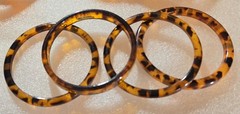Vintage All Faux Tortoise Shell Lucite Old Plastic Bangle Cuff Bracelet Big Lot