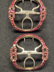 Georgian shoe buckles silver, gilt, steel, and red pastes circa 1760