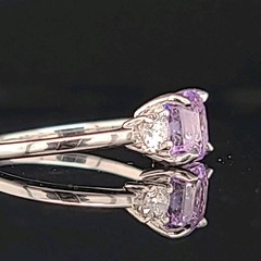 Vintage 14K White Gold Engagement ring 1.81ct.Natural Lavender Purple Sapphire