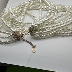 Designer Signed Vintage Glass Multi-strand layered statement bib wedding bridal