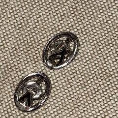 Carol Lee Crystal Oval Silver Clip On Earrings